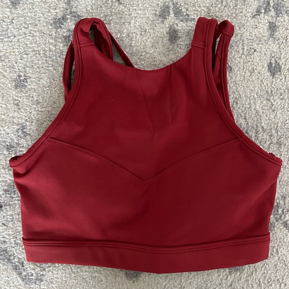 Free People Movement Wine Bord Strap Back Clip Sports Bra Small
